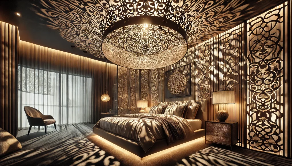 Bedroom With Intricate Metal Cutouts - 05