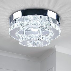 Elegant Two Layer Modern Crystal LED Light