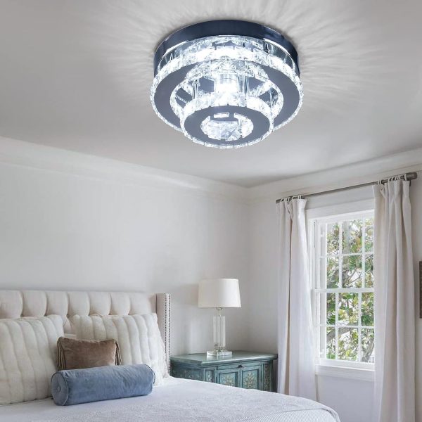 Elegant Two Layer Modern Crystal LED Light bedroom