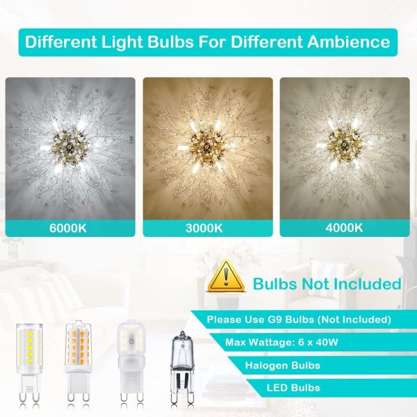Gold Sputnik Modern Sputnik Firework Light Fixture ambience