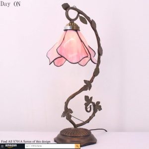 Metal Leaf Lamp Stained Glass Light 1