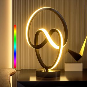 RGB Table Lamp Touch Control Dimmable Spiral Design 1