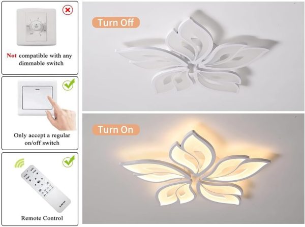 Remote Control Modern Dimmable LED Light Fixture remote