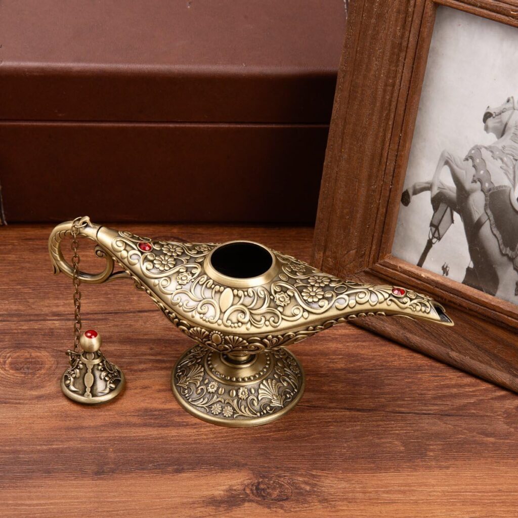 Vintage Genie Lamp Bronze Decorative Design 4